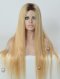 26 inch Human Hair Dark Roots Blonde Wig WR-GL-023