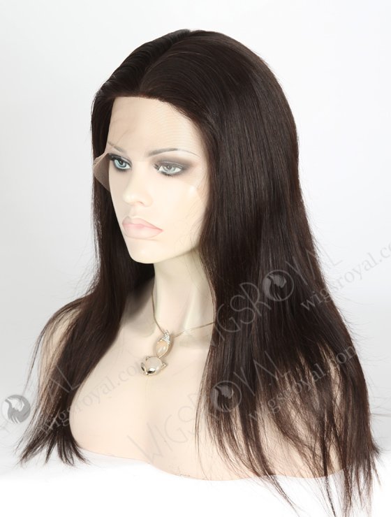 In Stock Brazilian Virgin Hair 16" Straight Natural Color Silk Top Full Lace Wig STW-432-4511