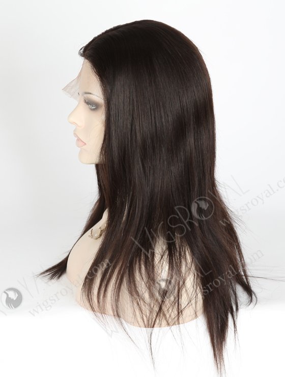 In Stock Brazilian Virgin Hair 16" Straight Natural Color Silk Top Full Lace Wig STW-432-4512