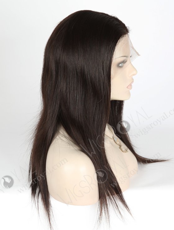 In Stock Brazilian Virgin Hair 16" Straight Natural Color Silk Top Full Lace Wig STW-432-4514