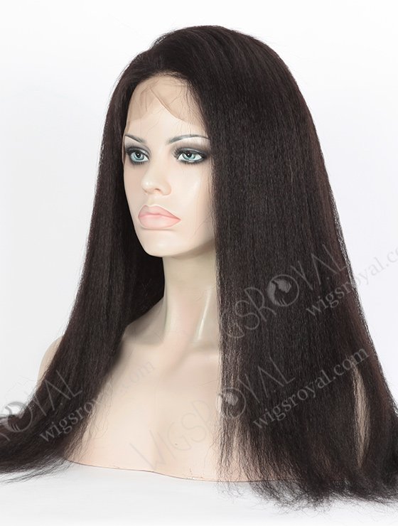 In Stock Indian Remy Hair 20" Kinky Straight #1B Color 360 Lace Wig 360LW-01024-5281