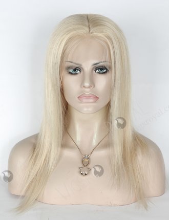 In Stock European Virgin Hair 14" Straight White Color Silk Top Full Lace Wig STW-824