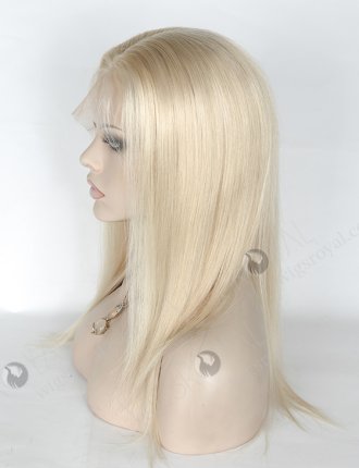 In Stock European Virgin Hair 14" Straight White Color Silk Top Full Lace Wig STW-824