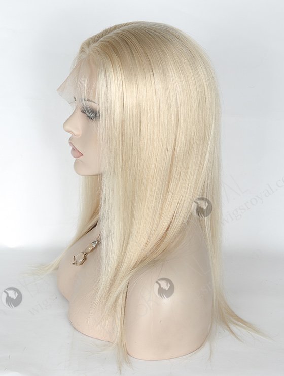In Stock European Virgin Hair 14" Straight White Color Silk Top Full Lace Wig STW-824-4981