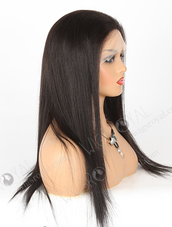 In Stock European Virgin Hair 18" Straight 1B# Color Silk Top Full Lace Wig STW-841-5292