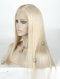 In Stock European Virgin Hair 18 Inch Long Straight White Human Hair Silk Top Full Lace Wig Caucasian STW-843