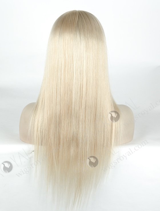 In Stock European Virgin Hair 18 Inch Long Straight White Human Hair Silk Top Full Lace Wig Caucasian STW-843-4999