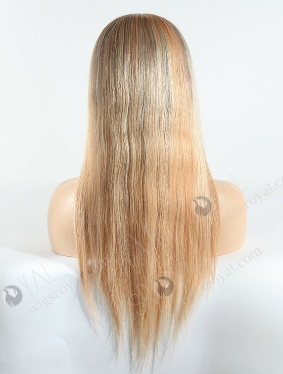 In Stock European Virgin Hair 18" Straight T7/12/613# Color Silk Top Full Lace Wig STW-845-5274