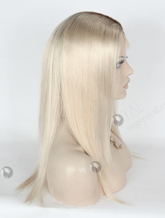 In Stock European Virgin Hair 14" Straight T9#/White Color Silk Top Full Lace Wig STW-827-5027