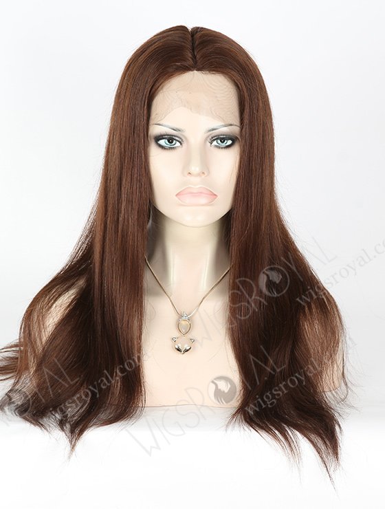 Stylish Dark Golden Brown Silk Top Full Lace Wig STW-704-4912