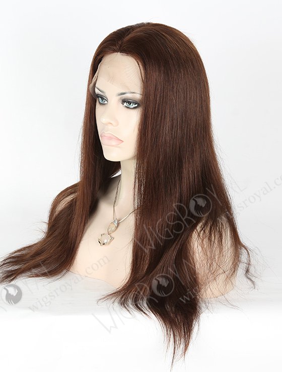 Stylish Dark Golden Brown Silk Top Full Lace Wig STW-704-4913