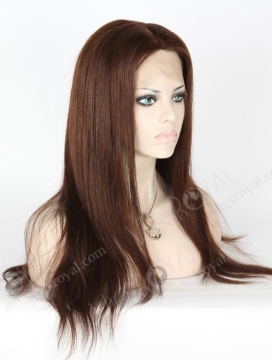 Stylish Dark Golden Brown Silk Top Full Lace Wig STW-704-4915
