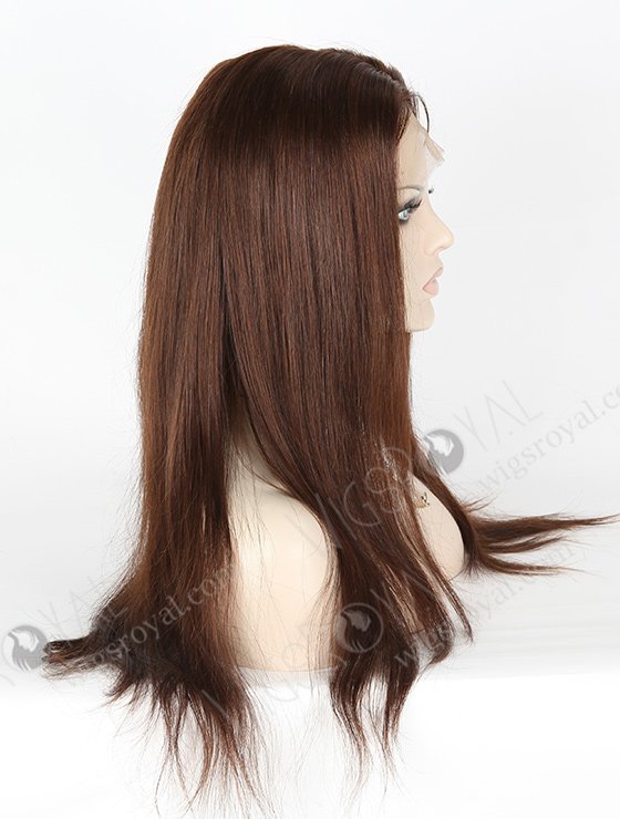 Stylish Dark Golden Brown Silk Top Full Lace Wig STW-704-4918