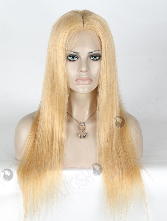 Natural Hairline Light Ash Blonde Silk Top Full Lace Wig STW-710-4937