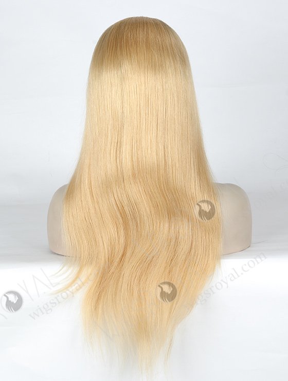 Natural Scalp Silk Top Full Lace Wigs in Stock 18 Inch Blonde with Brown Roots STW-711-4951