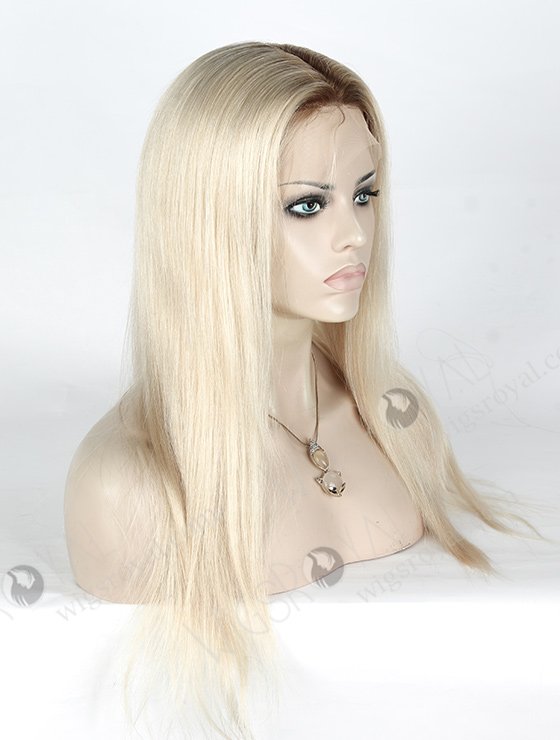 In Stock European Virgin Hair 18" Straight T9#/White Color Silk Top Full Lace Wig STW-829-5056