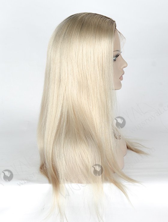 In Stock European Virgin Hair 18" Straight T9#/White Color Silk Top Full Lace Wig STW-829-5058