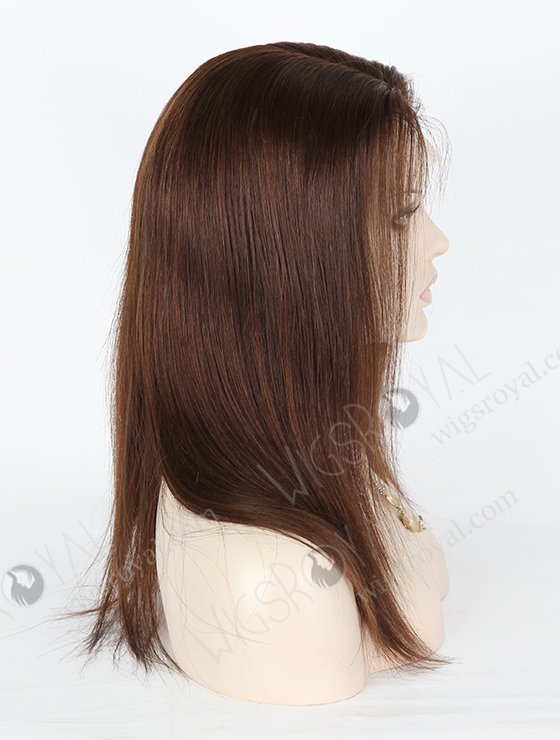 In Stock European Virgin Hair 14" Straight 3# Highlight 4# Color Silk Top Full Lace Wig STW-832-5082