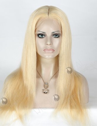 Natural Scalp Silk Top Lace Wig | 18 Inch Blonde 613 Full Head Hair Wig for Ladies STW-823
