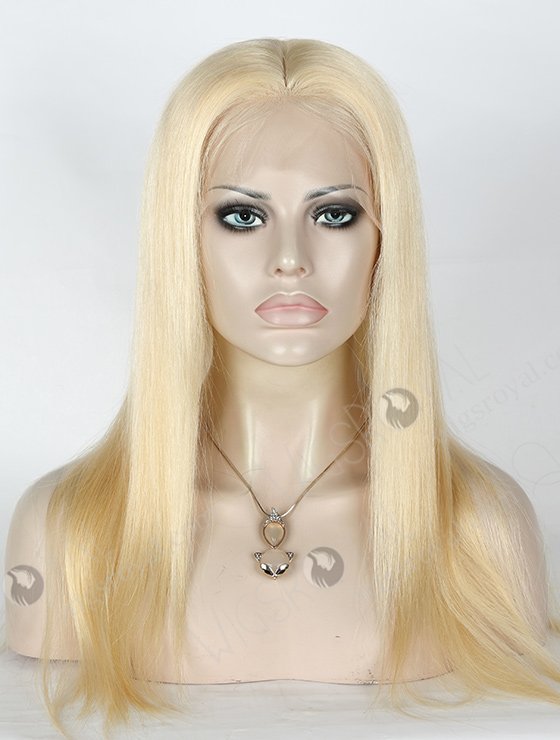 In Stock European Virgin Hair 18" Straight 613# Color Silk Top Full Lace Wig STW-822-5241