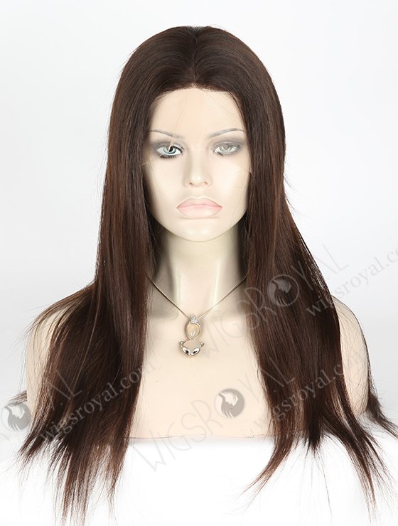In Stock European Virgin Hair 18" Natural Straight Natural Color Silk Top Full Lace Wig STW-814-5169
