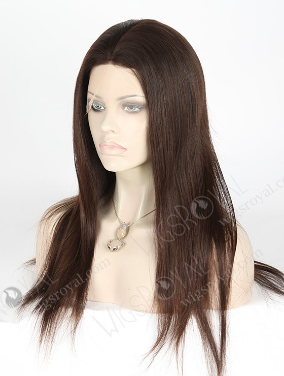 In Stock European Virgin Hair 18" Natural Straight Natural Color Silk Top Full Lace Wig STW-813-5161