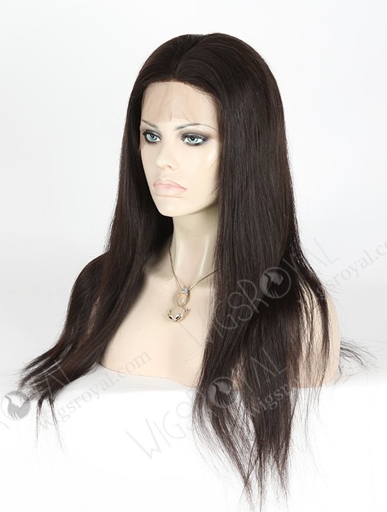 In Stock Brazilian Virgin Hair 20" Straight Natural Color Silk Top Full Lace Wig STW-407