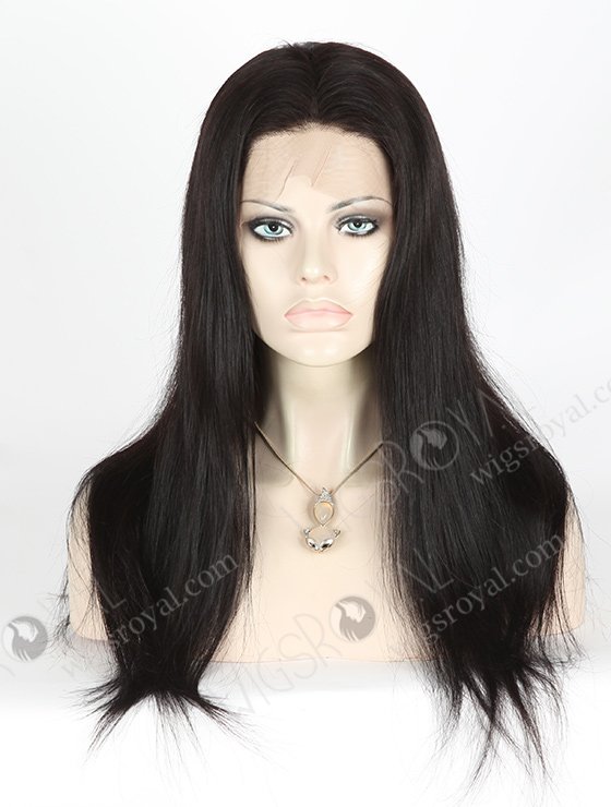 In Stock Brazilian Virgin Hair 18" Straight 1b# Color Silk Top Full Lace Wig STW-410-4759