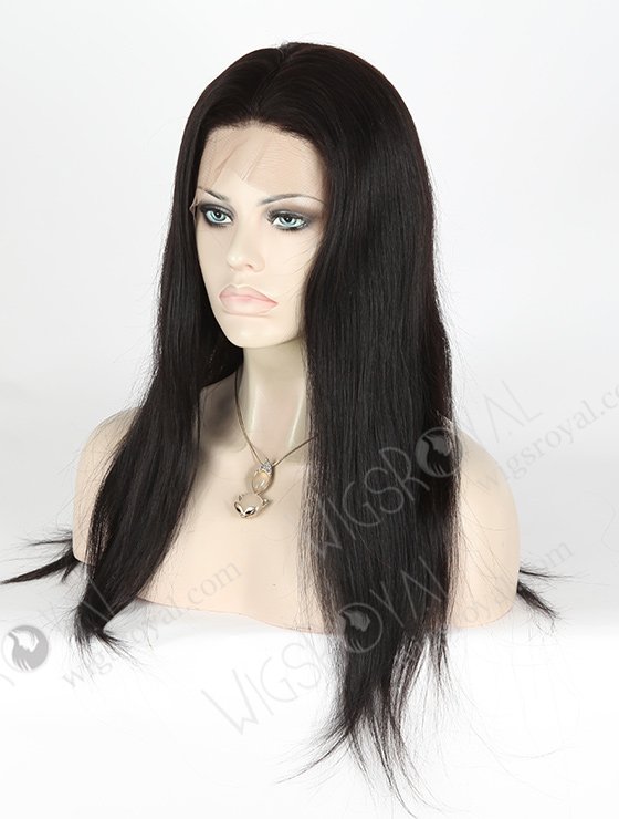 In Stock Brazilian Virgin Hair 18" Straight 1b# Color Silk Top Full Lace Wig STW-410-4760