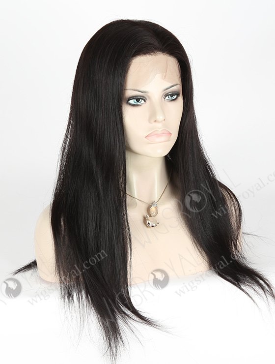 In Stock Brazilian Virgin Hair 18" Straight 1b# Color Silk Top Full Lace Wig STW-410-4762