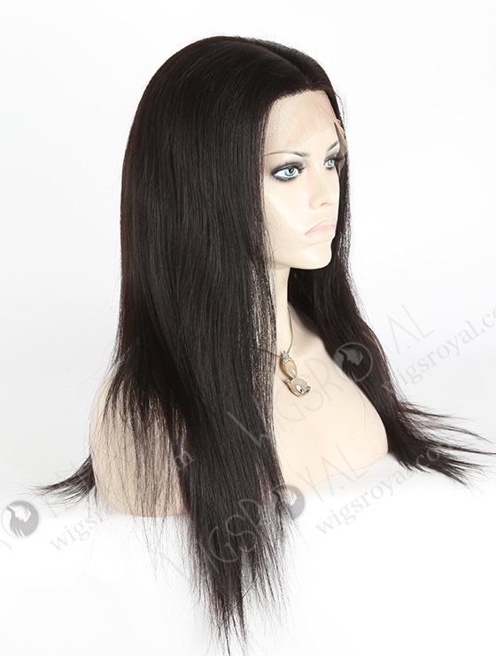 In Stock Chinese Virgin Hair 18" Natural Straight Color #1b Silk Top Full Lace Wig STW-705-4931