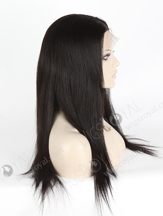 In Stock Chinese Virgin Hair 18" Natural Straight Color #1b Silk Top Full Lace Wig STW-705-4934