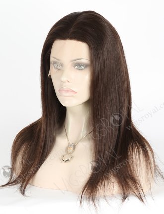 In Stock European Virgin Hair 16" Natural Straight Natural Color Silk Top Full Lace Wig STW-812