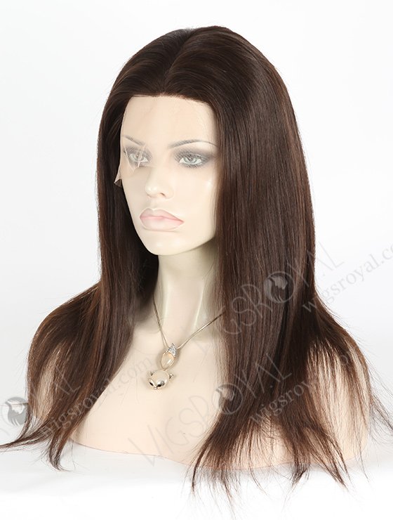 In Stock European Virgin Hair 16" Natural Straight Natural Color Silk Top Full Lace Wig STW-811-5136