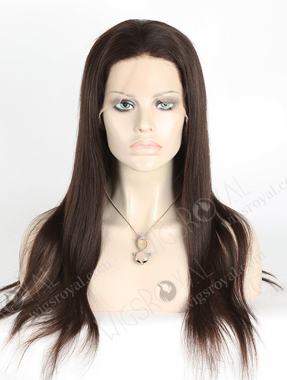 In Stock European Virgin Hair 20" Natural Straight Natural Color Silk Top Full Lace Wig STW-816-5187