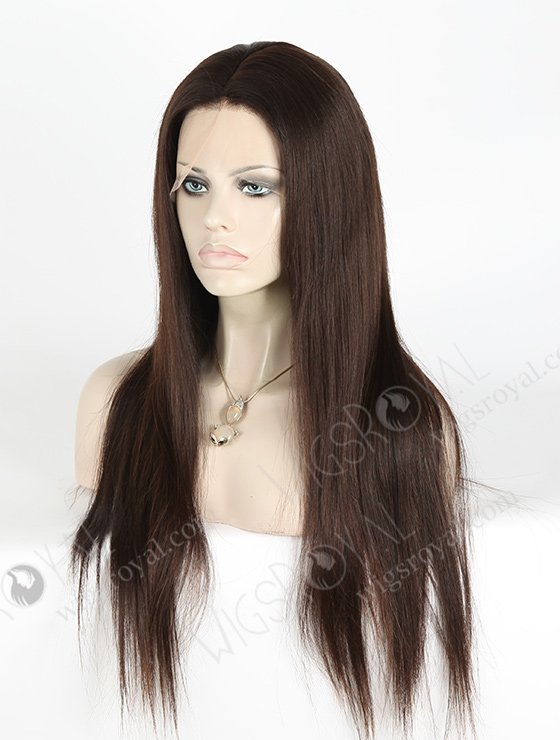 In Stock European Virgin Hair 22" Natural Straight Natural Color Silk Top Full Lace Wig STW-817-5196