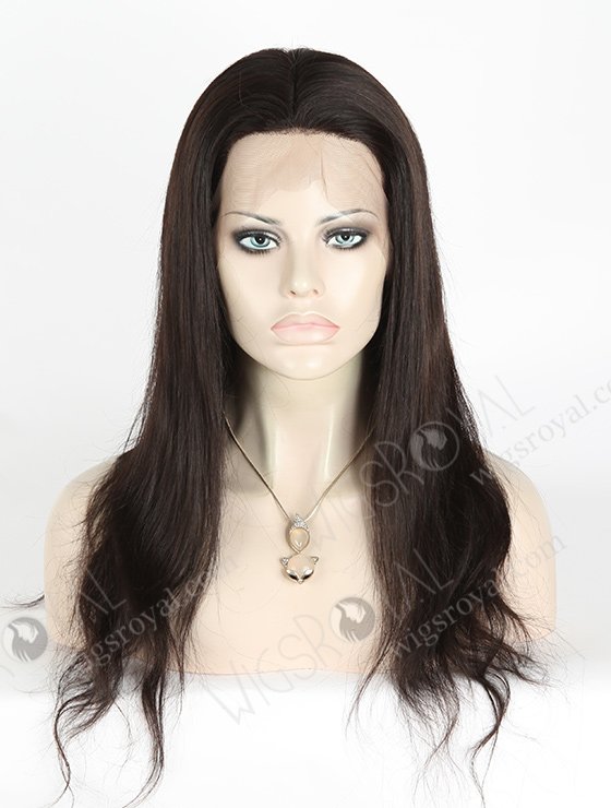 In Stock Chinese Virgin Hair 18" Natural Straight Natural Color Silk Top Full Lace Wig STW-702-4886