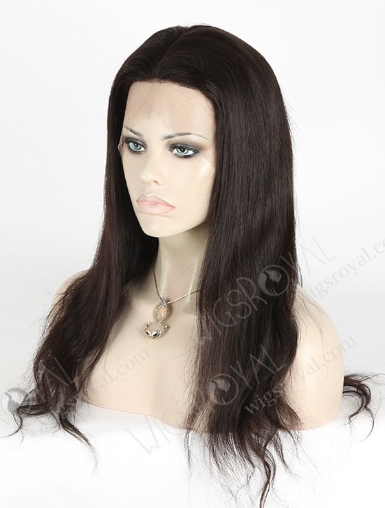 In Stock Chinese Virgin Hair 18" Natural Straight Natural Color Silk Top Full Lace Wig STW-702-4887