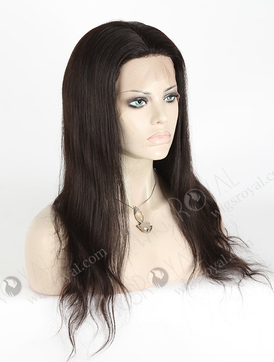 In Stock Chinese Virgin Hair 18" Natural Straight Natural Color Silk Top Full Lace Wig STW-702-4889