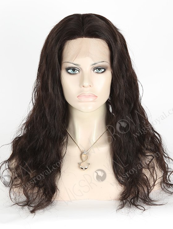 In Stock Brazilian Virgin Hair 18" Natural Wave Natural Color Silk Top Full Lace Wig STW-402-4776