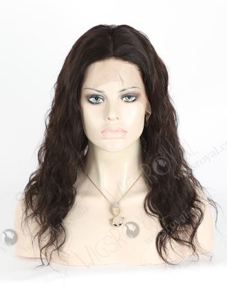 In Stock Chinese Virgin Hair 16" Natural Wave Natural Color Silk Top Full Lace Wig STW-701