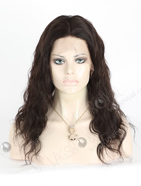 In Stock Chinese Virgin Hair 16" Natural Wave Natural Color Silk Top Full Lace Wig STW-701-4846