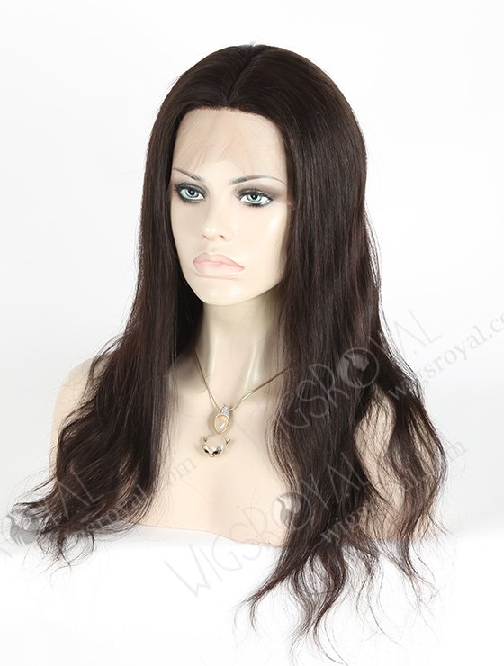 In Stock Chinese Virgin Hair 18" Natural Straight Natural Color Silk Top Full Lace Wig STW-708-4872