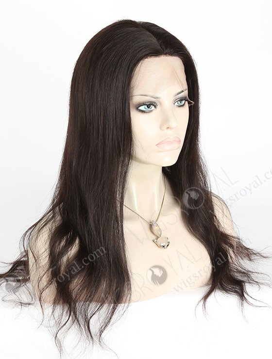 In Stock Chinese Virgin Hair 18" Natural Straight Natural Color Silk Top Full Lace Wig STW-708-4873