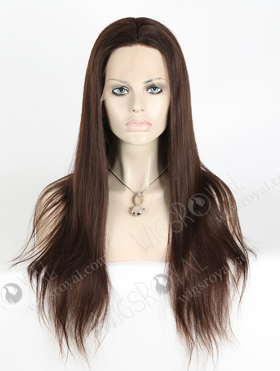 In Stock European Virgin Hair 22" Natural Straight Natural Color Silk Top Full Lace Wig STW-818-5204