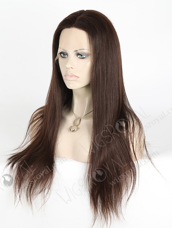 In Stock European Virgin Hair 22" Natural Straight Natural Color Silk Top Full Lace Wig STW-818-5205
