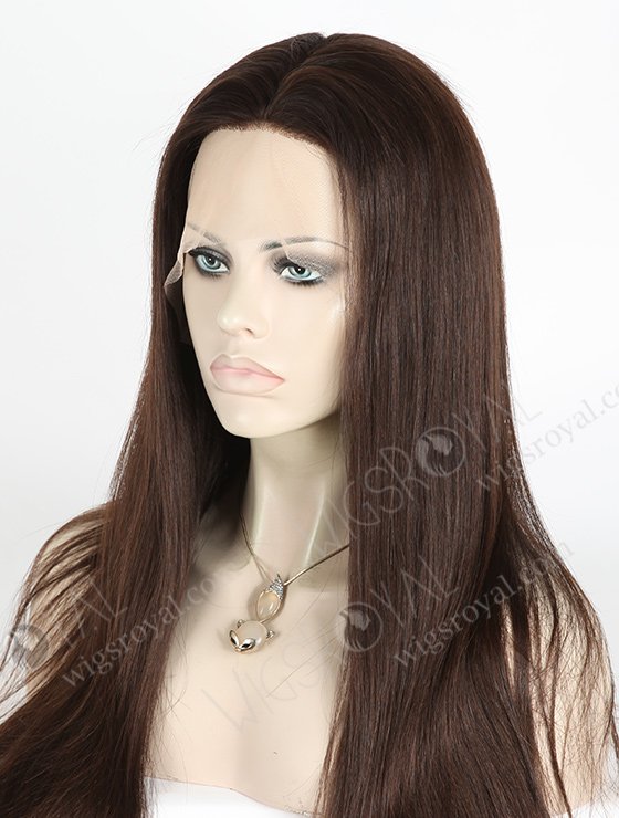 In Stock European Virgin Hair 22" Natural Straight Natural Color Silk Top Full Lace Wig STW-818-5206