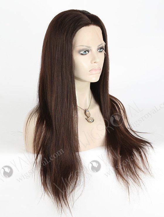 In Stock European Virgin Hair 22" Natural Straight Natural Color Silk Top Full Lace Wig STW-818-5207