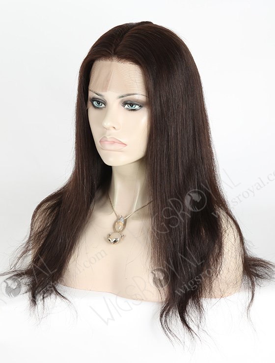 In Stock Chinese Virgin Hair 18" Natural Straight Color #2 Silk Top Full Lace Wig STW-703-4903