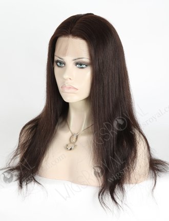 In Stock Chinese Virgin Hair 18" Natural Straight Color #2 Silk Top Full Lace Wig STW-713